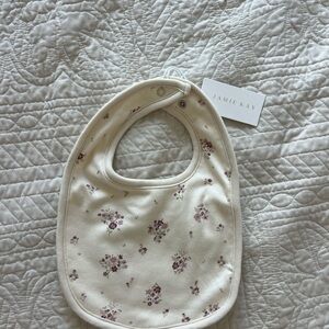 Jamie Kay Ivory and Pink Floral Bib